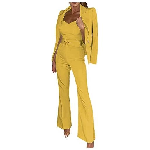 Generic completo donna elegante con scollo a v - tailleur con bottoni, cappotti a maniche lunghe, blazer e pantaloni - abbigliamento per cerimonia, business e matrimoni