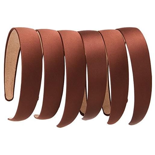 LONEEDY 6 pcs hard headbands, 1 inch wide non-slip ribbon hairband for women