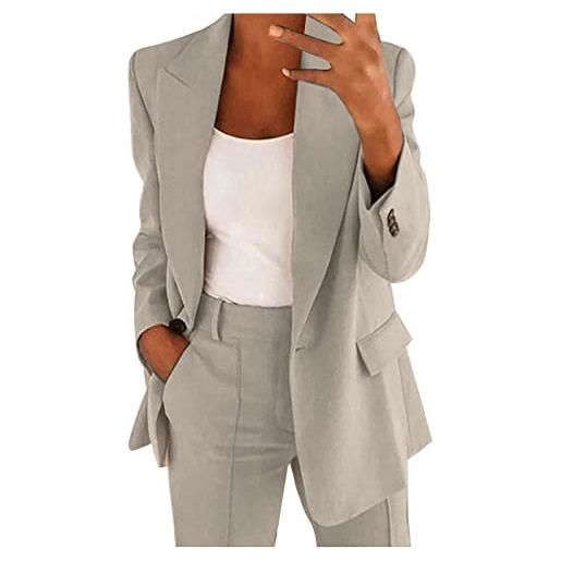 Generic completo donna elegante tailleur blazer autunno e invernale 2 pezzi risvolto pantaloni giacca abbigliamento per ufficio business ol cerimonia curvy tuta