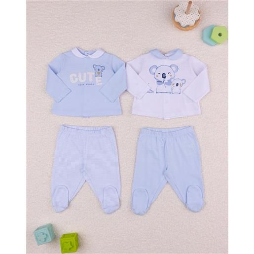 Prénatal completi in jersey azzurri e panna con ghette