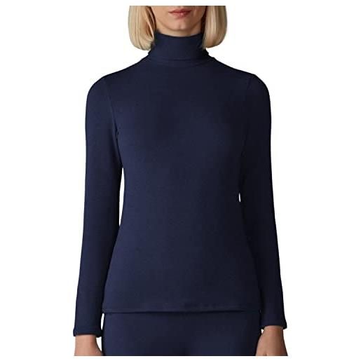 Intimitaly liabel - lupetto donna caldo cotone pacco da 2 | dolcevita invernale | maglia collo alto caldo cotone interlock | (grigio fumo, xl)