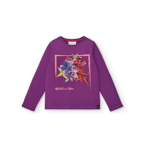 TUC TUC maglietta a maniche lunghe viola con stampa floreale da ragazza collezione colorfield (taglia 6 anni)