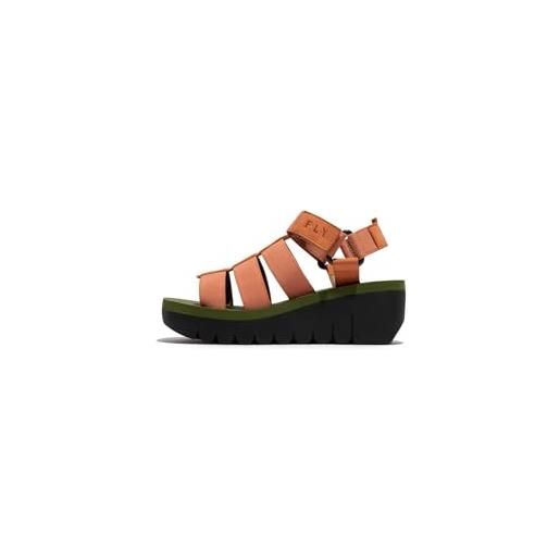 Fly London yoji198fly, sandal donna, tea rose/tea rose/army green, 41 eu