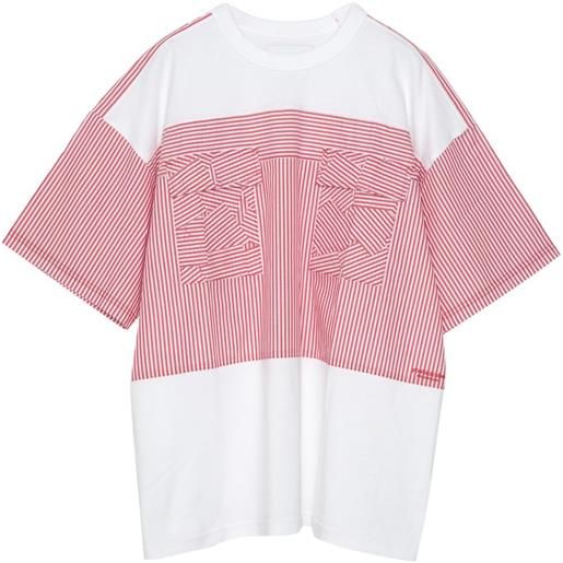 Yoshiokubo t-shirt a righe con applicazione - rosso