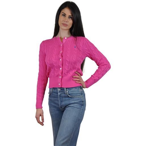 Cardigan hot pink in cotone