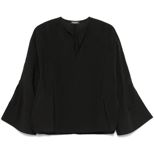 DONDUP blusa con scollo a v - nero