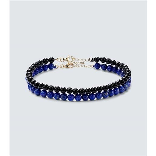 Mateo set di 2 bracciali in oro 14kt con lapislazzuli e onice