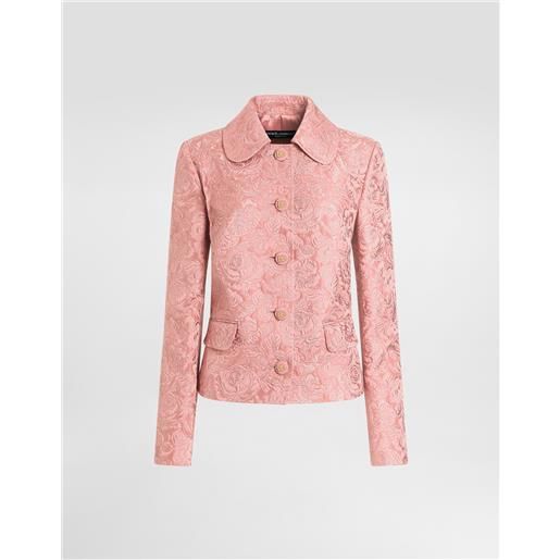Dolce & Gabbana giacca gabbana monopetto in jacquard matelassé floreale