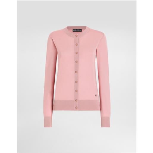 Dolce & Gabbana cardigan in lana con ricamo logo dg