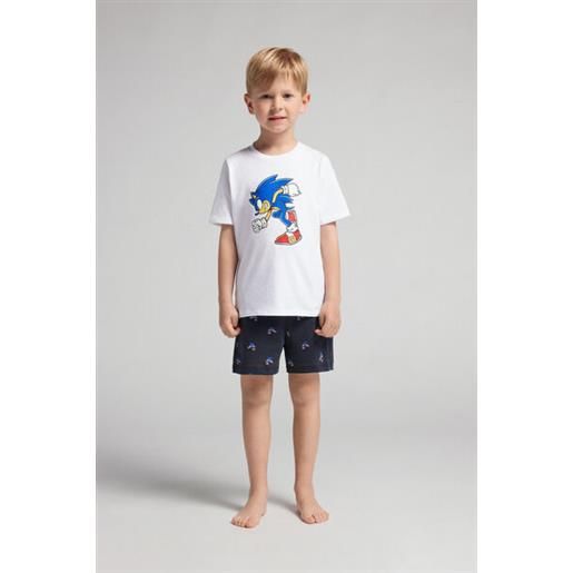 Intimissimi pigiama corto bambino in cotone stampa sonic bianco