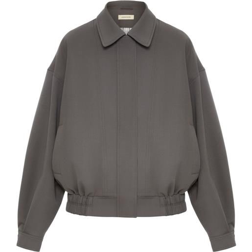 0711 bomber con zip - grigio