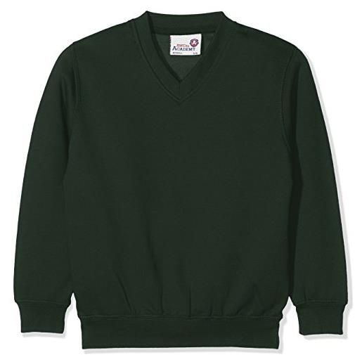 Awdis kids academy v-neck sweatshirt top per divisa scolastica, verde (verde accademico), 9-10 anni bambino