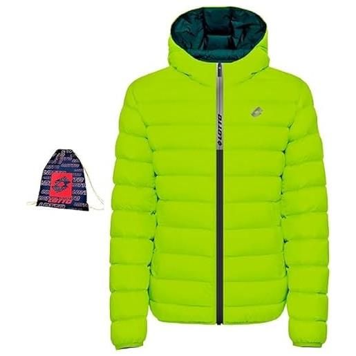 Lotto piumino uomo + sacca - piumino uomo invernale - giubbotto uomo 110 grammi 4 stagioni trapuntato imbottito - giacca uomo (149141-softshell-verde+sacca, m)