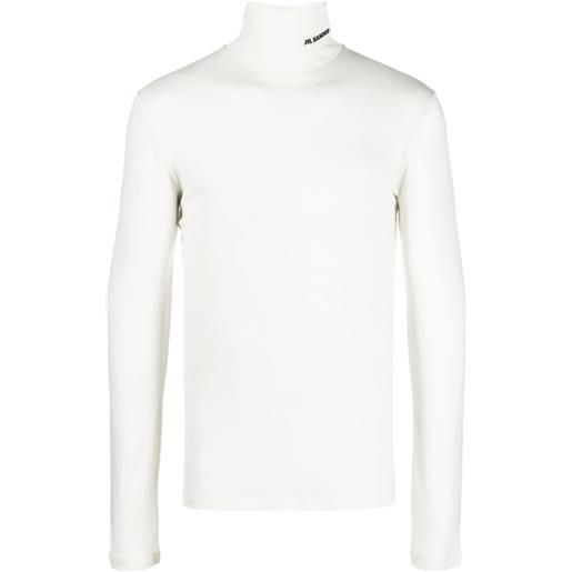 Jil Sander maglione a collo alto con stampa - toni neutri