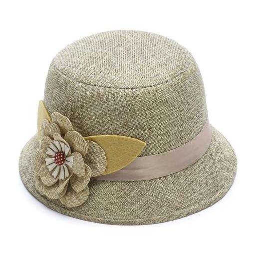 Cappello Panama Vintage Unisex - Fedora In Cotone Con Decorazione Cintura Per Uomo E Donna - Foto 5