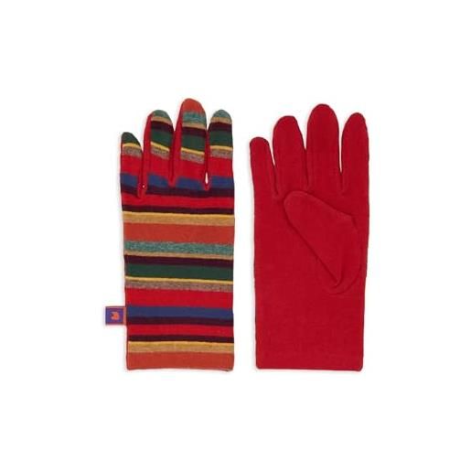 Gallo guanti corti donna pile rosso righe multicolor
