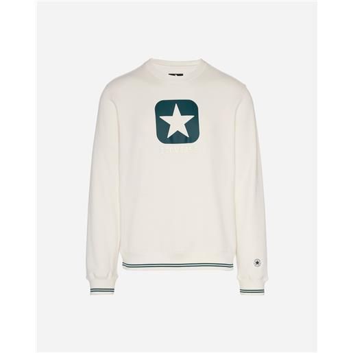 Converse square logo m - felpa - uomo - bianco