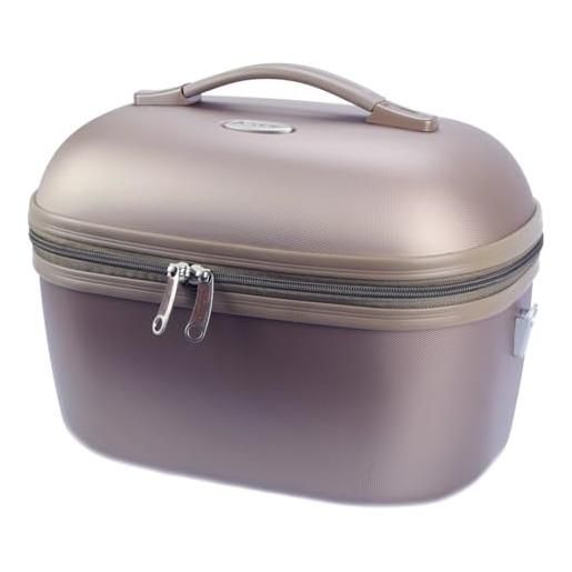 Madisson snowball - beauty case snowball dublin, 34 x 24 cm, in plastica abs e tessuto, idea regalo per donna, ecru (bianco) - 31935