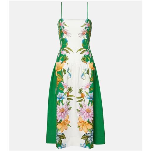 Farm Rio abito midi sweet bloom in misto lino