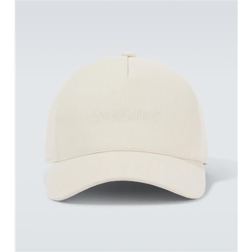 Saint Laurent cappello da baseball in cotone a coste
