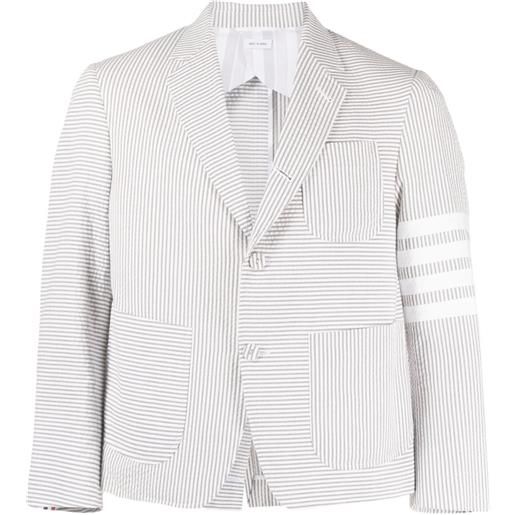 Thom Browne blazer monopetto a righe - grigio
