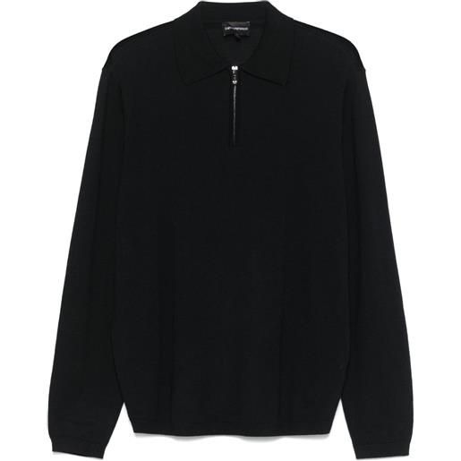 Emporio Armani polo in lana vergine - blu
