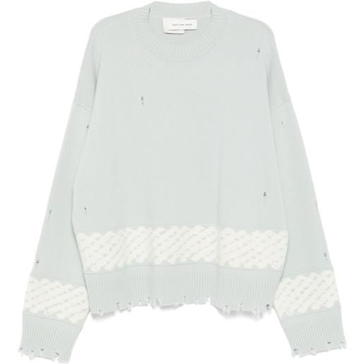 Feng Chen Wang maglione con effetto jacquard - verde