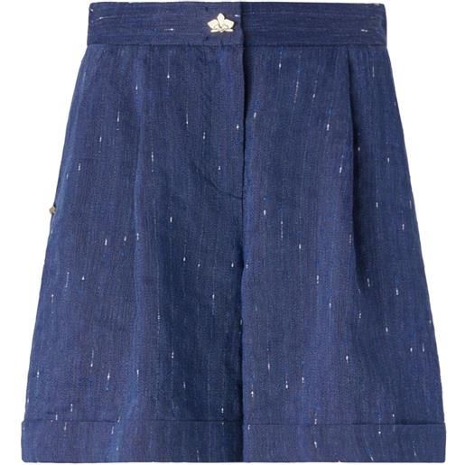 Genny shorts sartoriali in chambray - blu