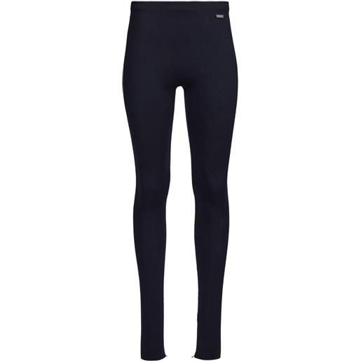 Ferragamo leggings con placca logo - blu