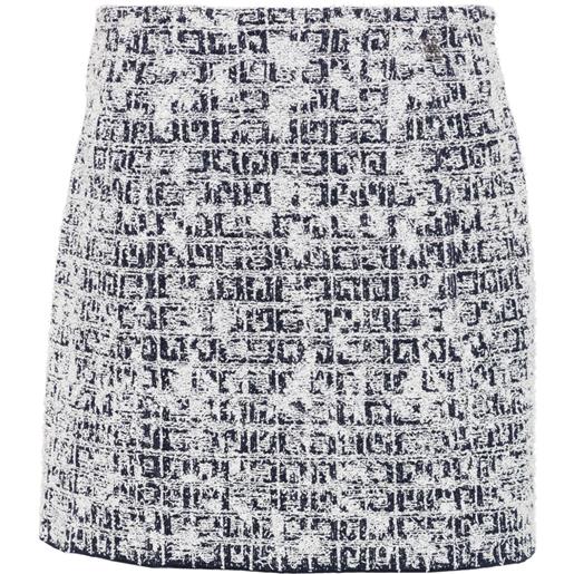 Givenchy gonna in tweed con motivo 4g - blu