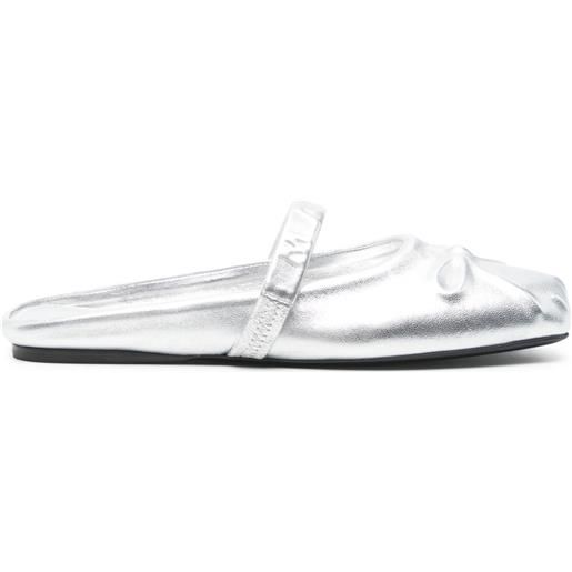 Marni slippers con effetto metallizzato - grigio