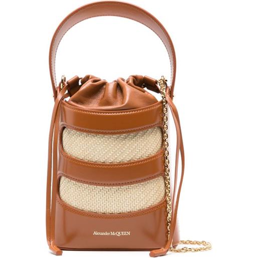 Alexander McQueen borsa a secchiello rise mini - marrone