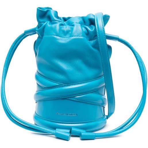 Alexander McQueen borsa a secchiello the soft curve - blu