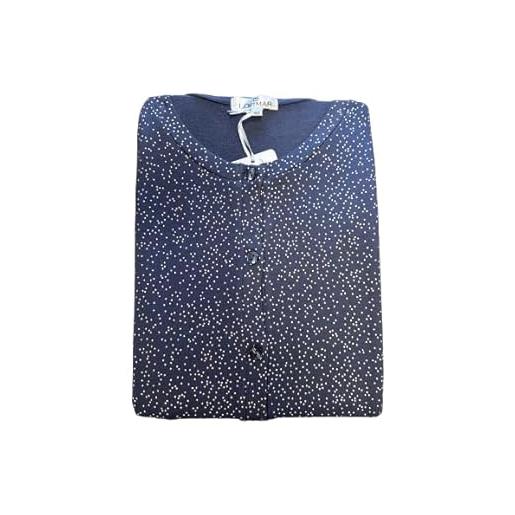 LORMAR pigiama donna lungo in viscosa pesante (652064 nero, 48)