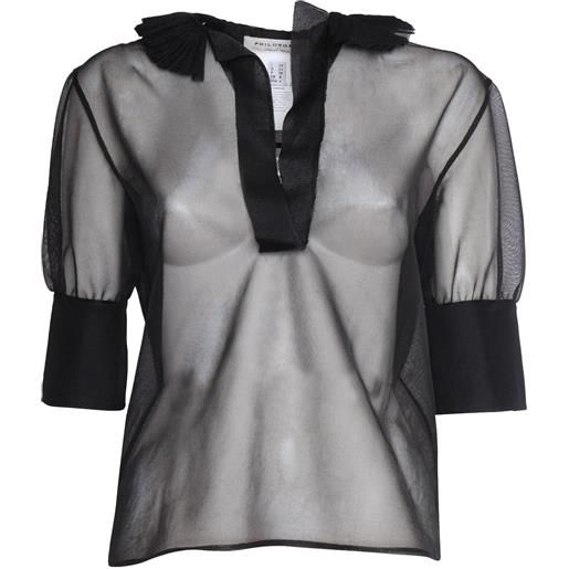 Philosophy Di Lorenzo Serafini maglia nera trasparente