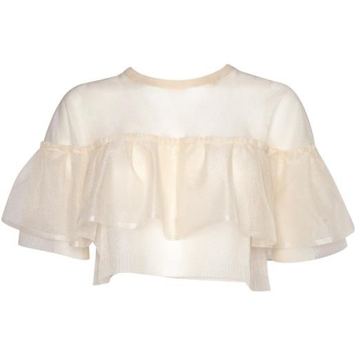 Philosophy Di Lorenzo Serafini maglia trasparente beige