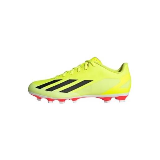 adidas x crazyfast club flexible ground boots, scarpe da calcio unisex-adulto, solar yellow/core black/cloud white, 48 eu