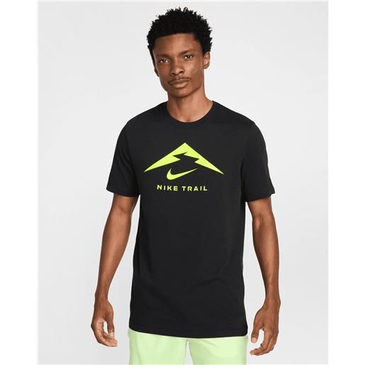 Nike trail dri fit m - t-shirt running - uomo - nero