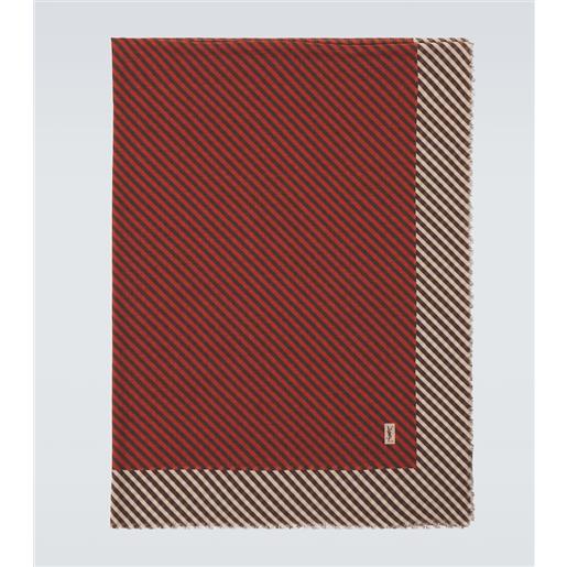 Saint Laurent sciarpa cassandre in cashmere e seta