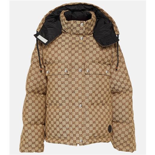 Gucci piumino in canvas di cotone gg