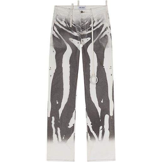 The Attico jeans con stampa astratta - grigio