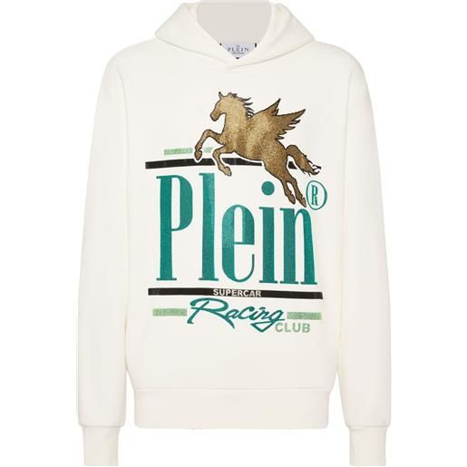 Philipp Plein felpa racing club con cappuccio - toni neutri
