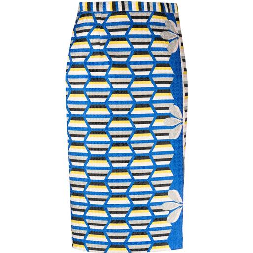 Gemy Maalouf gonna midi con stampa geometrica - blu