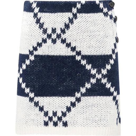 JW Anderson minigonna in maglia fair isle - bianco