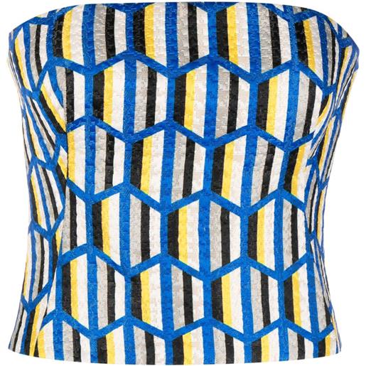 Gemy Maalouf top con motivo geometrico - blu