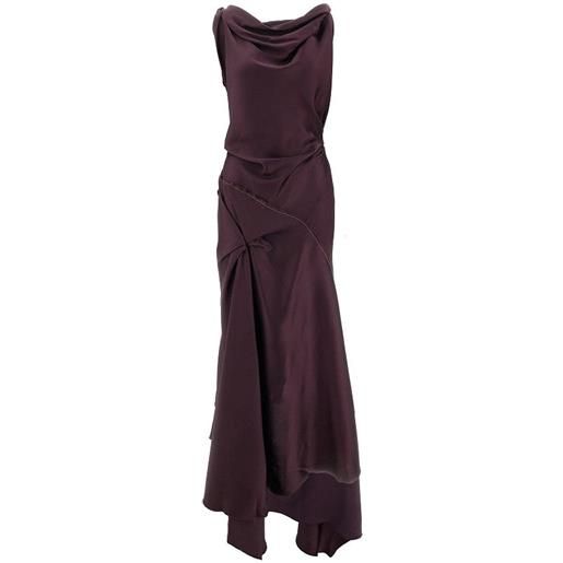 VICTORIA BECKHAM abito midi drappeggiato in crepe satin donna 10