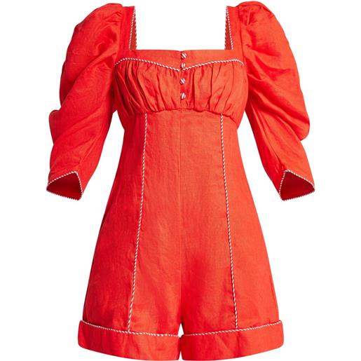 FARM Rio tuta corta in lino - rosso