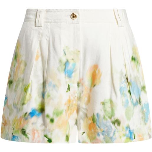 Aje shorts in misto lino - bianco