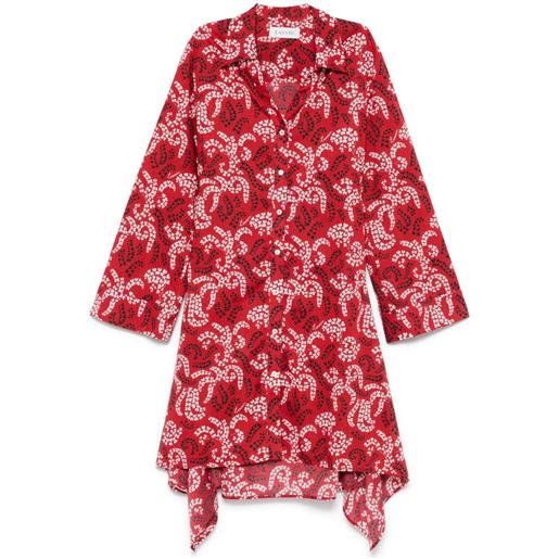 Lanvin abito midi con stampa - rosso