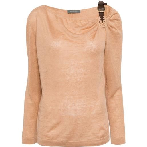 Alberta Ferretti top con fibbia - marrone